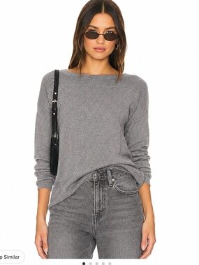 Line Grey Cashmere Sweater Minimalist Lightweight Knit Relaxed Luxury
